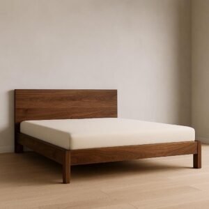 Shital Furniture Modern Walnut Wood Platform Bed